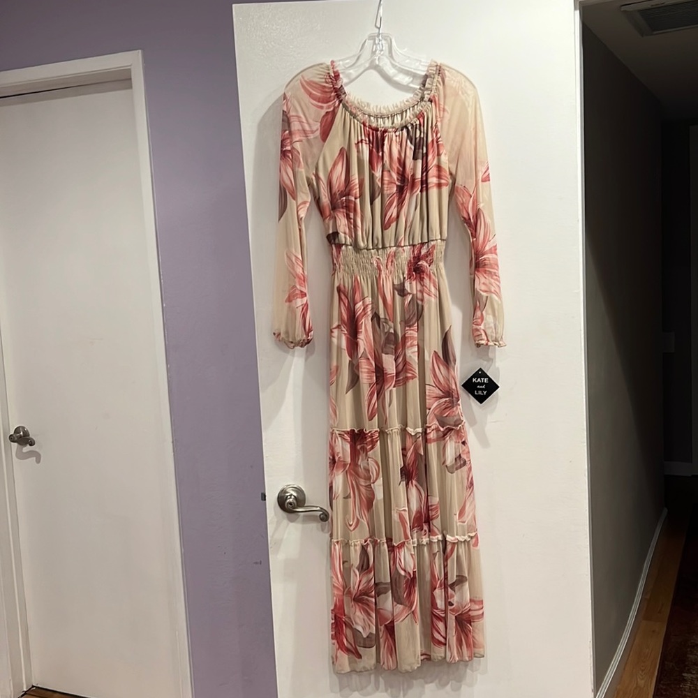 54” mesh dress with lining.
